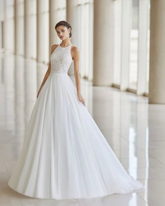 Sexy A Line Wedding Dresses For Women Lace Appliques Bride Gowns Modern Sweetheart Vestidos De Novia Boda