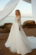 Darla Luxury 3D Floral Mermaid Wedding Dresses Long Sleeve Scoop Neck Lace Appliques Bridal Gowns Vestidos De Novia Custom