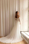 Luxury Mermaid White Wedding Dress Beaded Off The Shoulder Sexy Backless Wedding Gown Long Sleeve Strapless Detachable Train