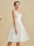 Civil Wedding Dress V-Neck Sleeveless Buttoned on the Back Satin Modern Bridal Gowns ow Satin Court Train Sleeves Bridal Gown Princess White Vestido De Novia Mermaid
