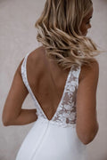 Elegant Mermaid Wedding Dresses Square Collar Spaghetti Straps Lace Open Back Bridal Gown Sweep Train Vestidos De Novia