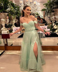 Vintage Blue Saudi Arabia Tulle Prom Dresses Off The Shoulder Tiered Homecoming Dresses vestidos de graduación