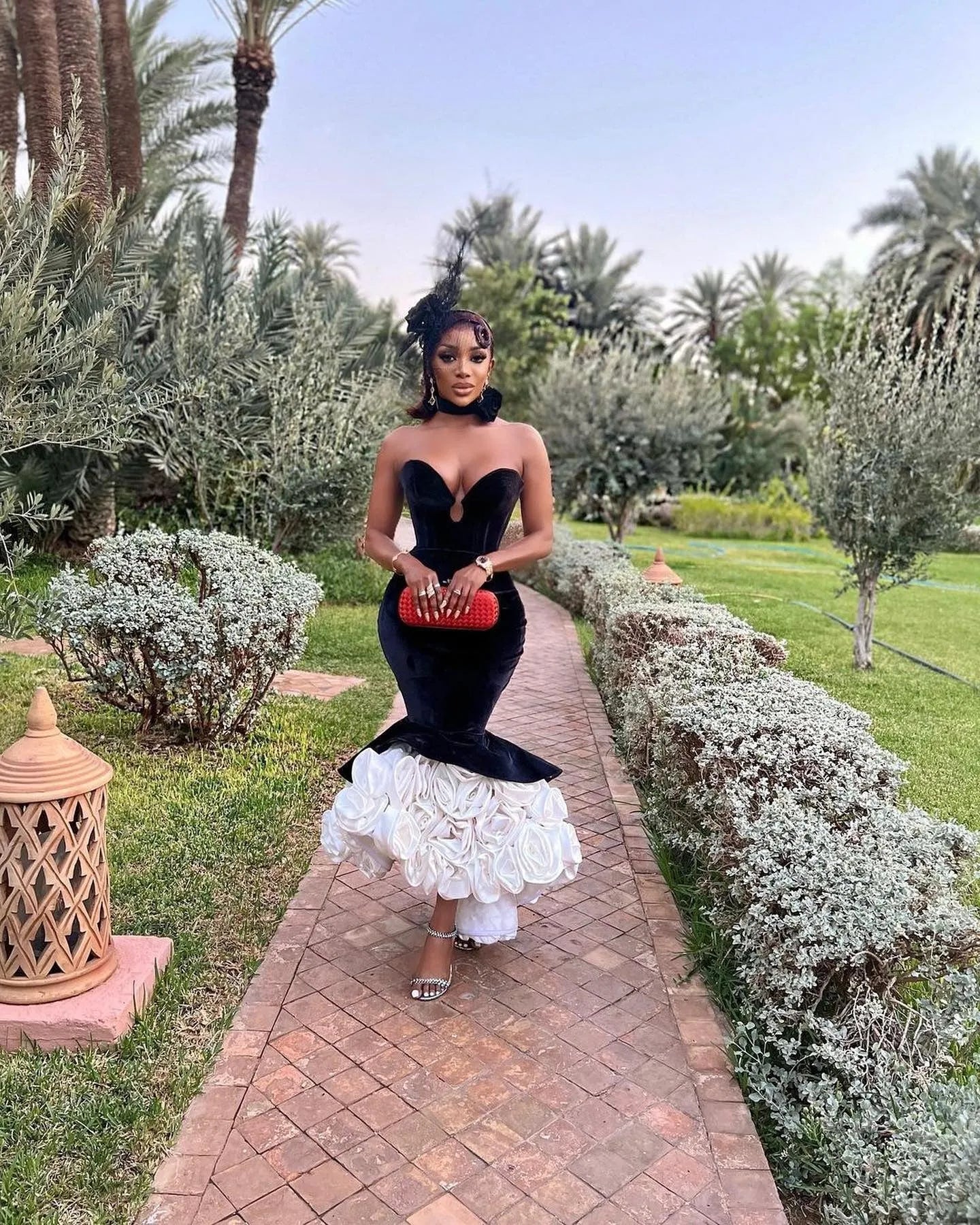 Sexy Black African Sheath Prom Dresses Velvet Mermaid Strapless 3D Flowers Ankle Length Formal Occasion Dresses