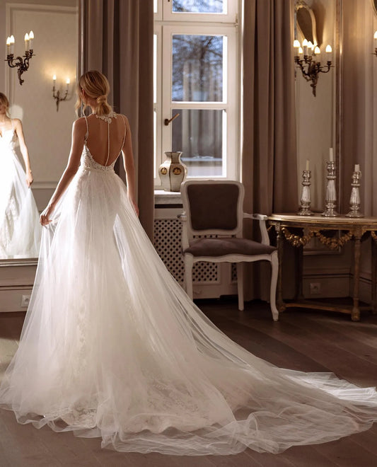 Exquisite Wedding Dresses For Women Sheath Mermaid With Detachable Train Sweetheart Bridal Gowns Lace Vestidos De Novia