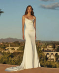 Square-Neck Sleeveless Beaded Lace Mermaid Wedding Dress Open Back Court Train Floor Length Bridal Gown Custom Made White