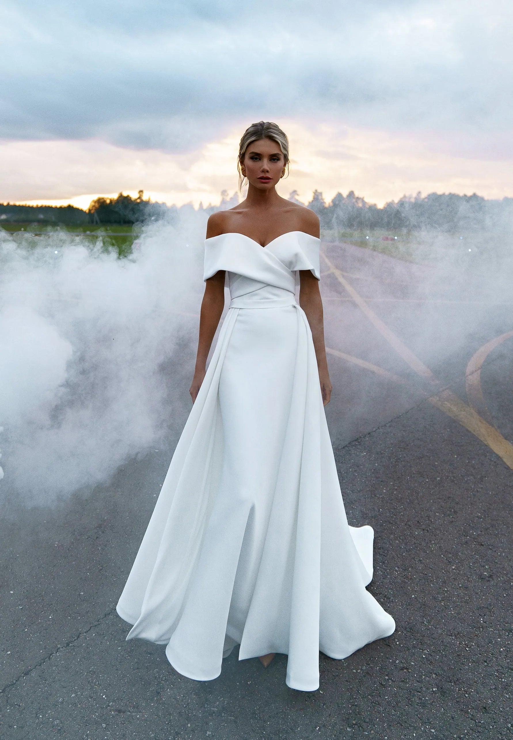 Modern Detachable Train Wedding Dresses Women's Mermaid Off Shoulder Sexy Backless Formal Bridal Gowns Vestidos De Novia