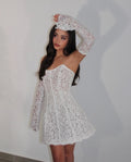 Full Lace Short Wedding Dresses Strapless Mini Long Sleeves Country Summer Bridal Gowns Robe de mariage Prom Dress Summer