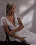 Mermaid Wedding Dresses Lace V-Neck Spaghetti Straps Open Back Satin Elegant Bridal Gown Sweep Train Vestidos De Novia