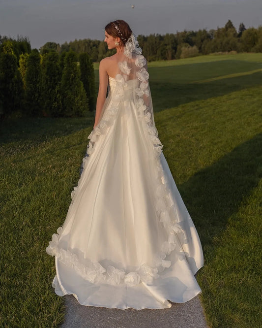 Mermaid Satin Wedding Gowns With Over Skirt Pleated Bride Wedding Party Bridal Gowns Women Slit Side Prom Dress