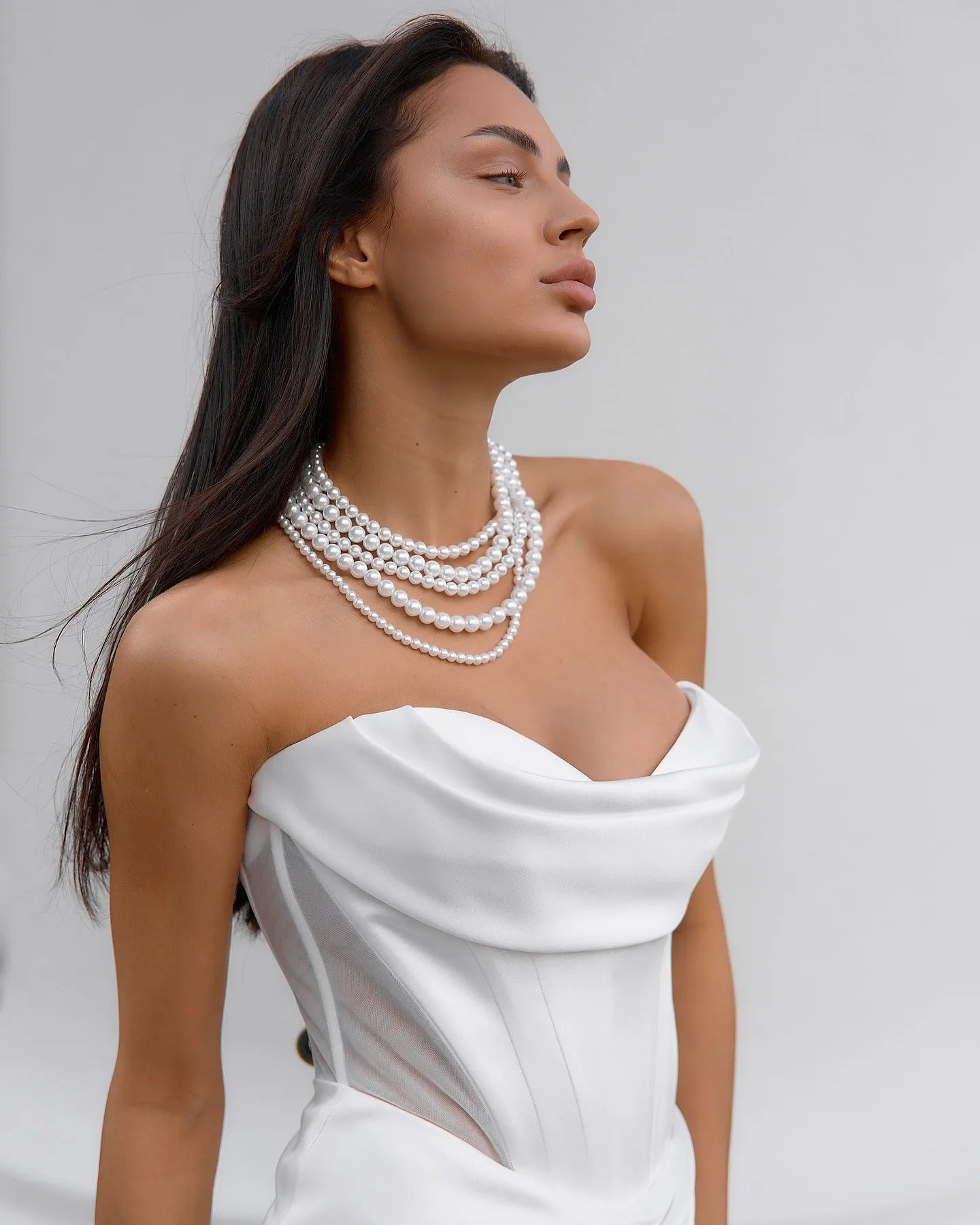 White Mermaid Wedding Dresses Strapless Side Slit Wedding Gowns Boho Bridal Prom Dress bestidos de novia Customsized