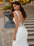 High Split Mermaid Wedding Dress Fashion V-Neck Sleeveless Satin Bride Party Spaghetti Straps Backless Button Robe Mariée