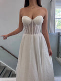 Sweetheart Neckline and Panelled Illusion Bodice Wedding Dress Vestido De Novia Court Train Bow Satin Bridal Gown Skirt Dress