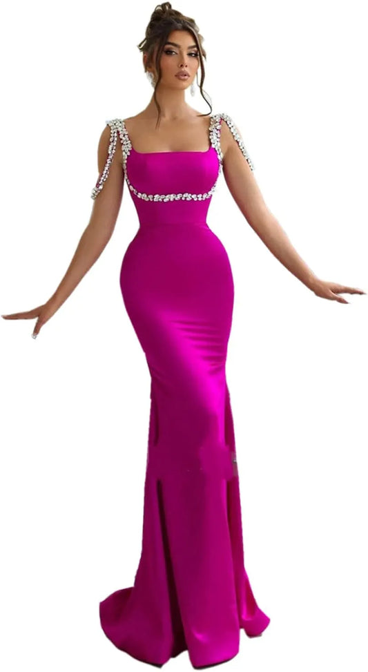 Elegant Blue Mermaid Prom Dress Satin Sweetheart Pleated Lace Side Slit Floor Length Evening Dress vestido de gala