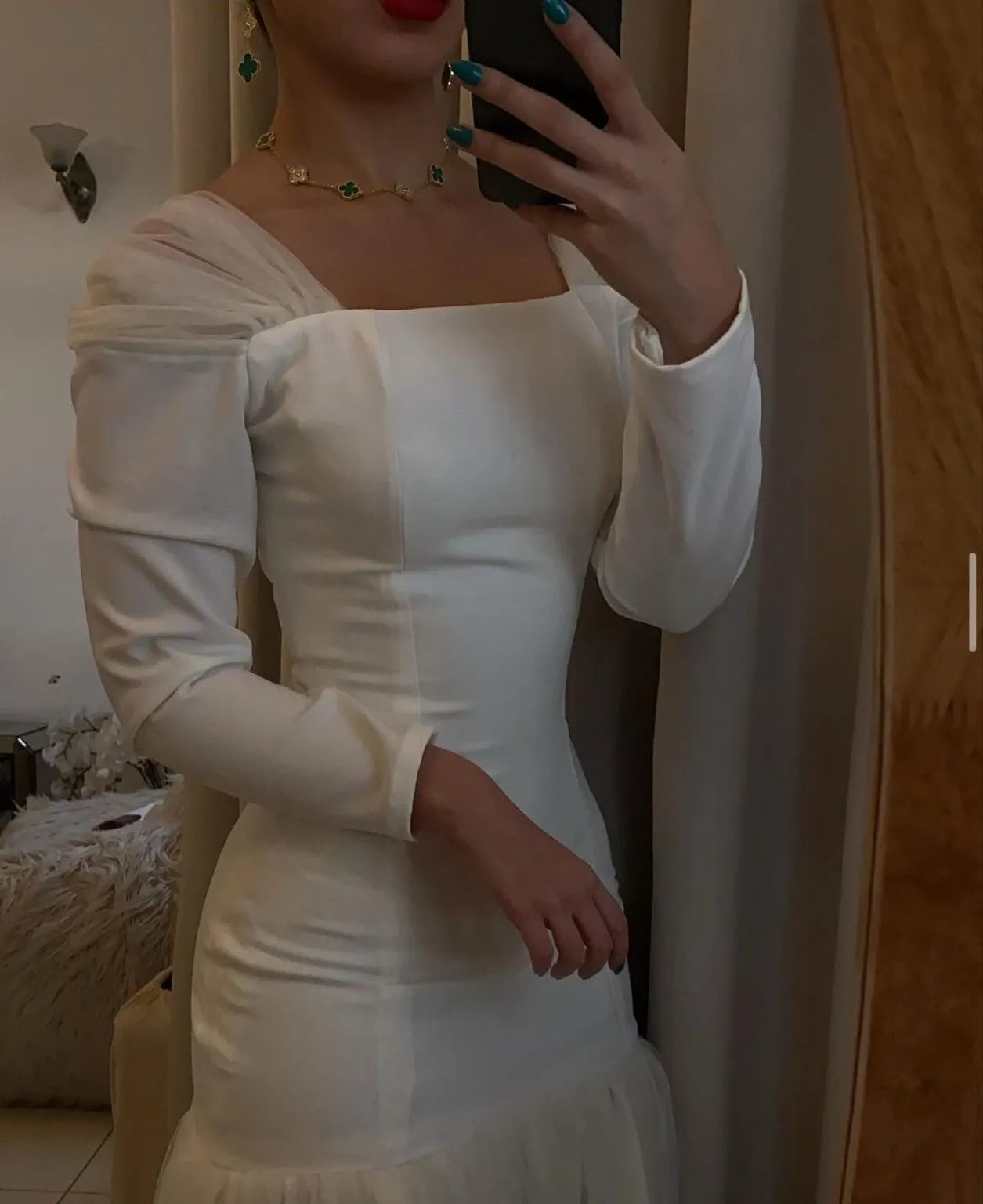 Simple Off Shoulder Satin Mermaid Wedding Dress Gorgeous Tulle Short Custom Evening Bridal Gowns Dresses Sexy Custom Made