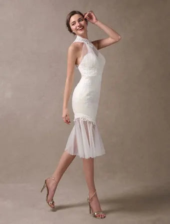 Satin Fabric Zip On Back Ankle Length Wedding Dress Vestido De Novia Mermaid Satin Bow Satin Court Train Sleeves Bridal Gowns Modern Princess White