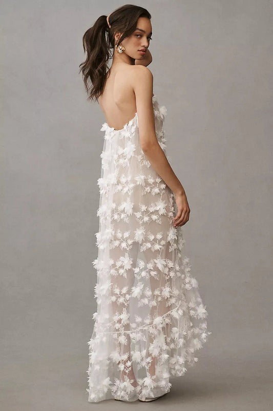 Athena Strapless Sheer Midi Dress