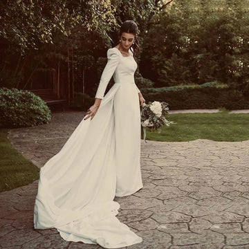 Simple Mermaid Wedding Dresses Halter Boho Wedding Bride Gown Sexy Backless Soft Satin Bridal Dress Robe De Mariee White