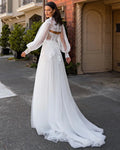 Luxury Boho Wedding Dresses Lace Appliques Mermaid Bride Dresses With Detachable Jacket Side Split Bridal Gown Gown