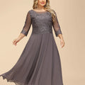 Customized Elegant Chiffon Dress Half Sleeves A Line Lace Wedding Party Gowns Formal Ankle Length Mother Dresses For Bride