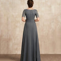 Mother Of The Bride Dress - Formal V Neck Evening Gowns A Line Elegant Bride Party Dress Lace Bow robes invitée mariage