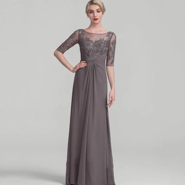 Mother Of The Bride Dress - Formal Customized Mother of Dresses Appliques Evening Gowns A Line Elegant Party Dress Lace Half Sleeve robes invitée mariage picture color
