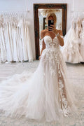 Sweetheart Slit Wedding Dress A-Line Tulle Bride Gown Custom Made Elegant Vestidos De Novia Robe De Mariée