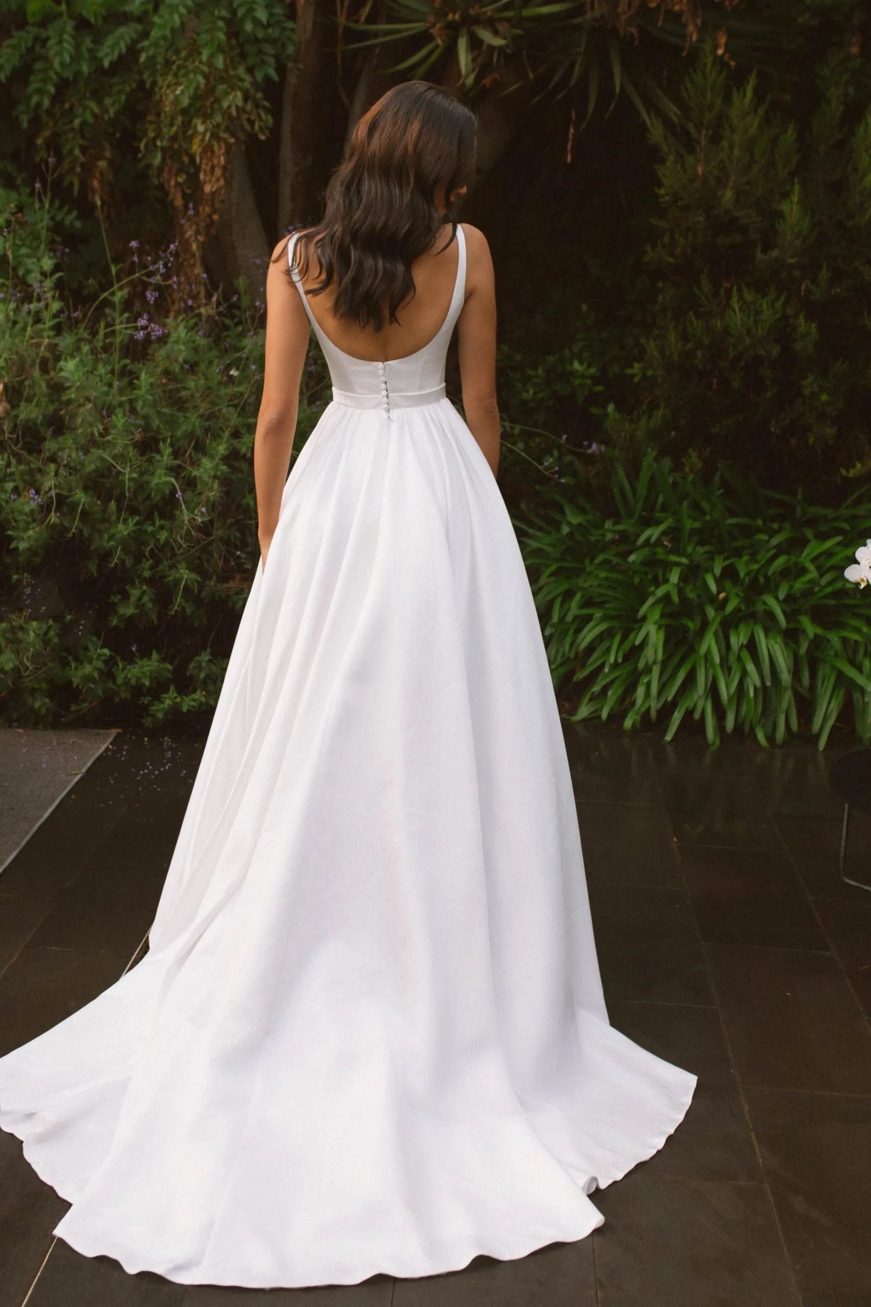 Simple Square Collar Satin Wedding Dress With Belt Elegant Back Up Spaghetti Straps A-Line Bridal Gown Robe De Mariee