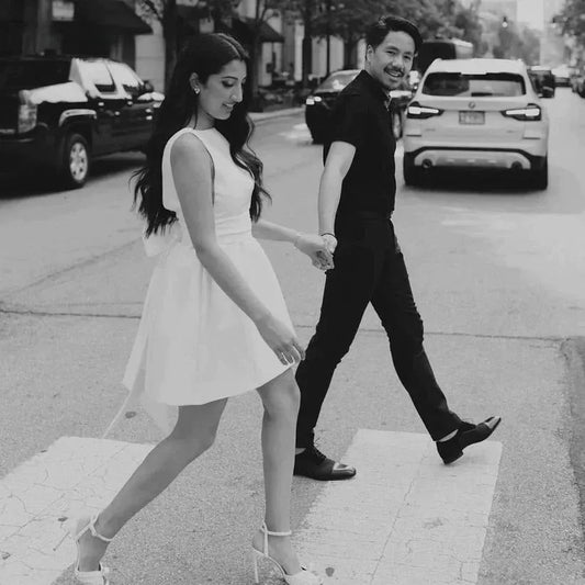 Simple Sleeveless Short Mini Satin Wedding Dress With Belt A Line Backless Bridal Gown Above Knee Custom Made White