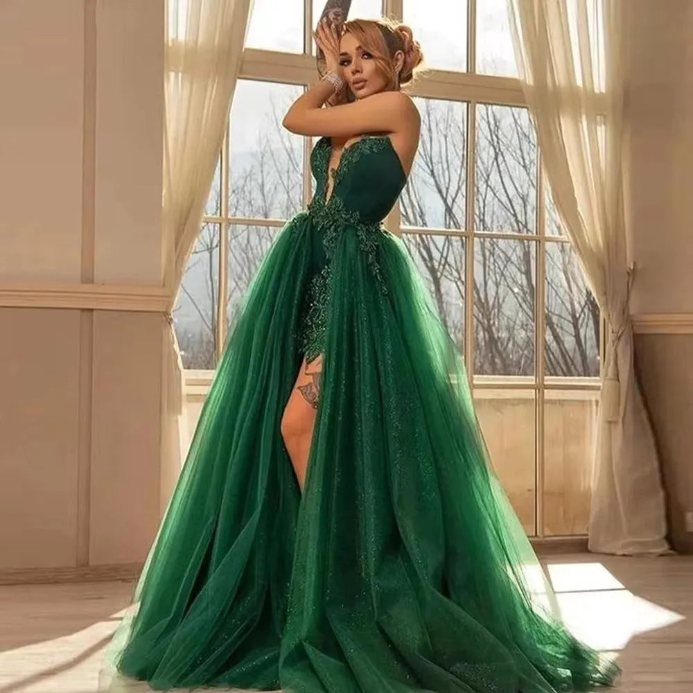 Prom Dress Luxe Galajurken Prom Dress Galajurk Groen Groene Spaghettibandjes A Line Prom