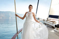 Sexy Halter Neck Wedding Dress Lace Sleeveless A-Line Tulle Bride Wedding Party Dress Boho Beach Sweep Train Robe de mariée