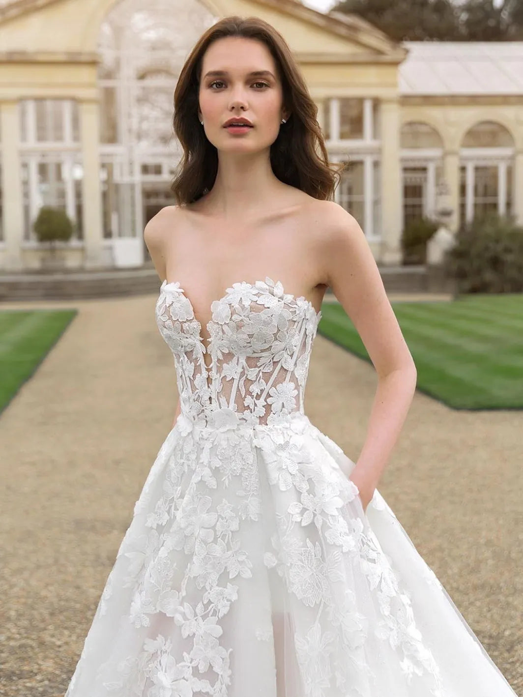 Ivory Lace Wedding Dresses Off The Shoulder Corset Bride Dress Elegant A Line Side Split Bride Wedding Gowns