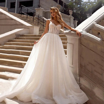 Simple Wedding Dresses Elegant Bridal Gowns Sexy Sleeveless Backless Robes For Formal Party Floor Length Gowns Vestidos De Novia White