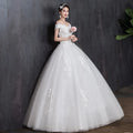 Off The Shoulder Wedding Dress light Appliques Pearls Lace Fashion Wholesale Simple Bride Dress Vestidos De Novia
