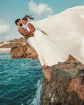 Wedding Dress Simple Beach Sexy Backless A Line Ivory White Chiffon Halter Neck Wedding Gowns Long Dress Formal Robe Party