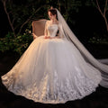 Half Sleeve Empire Illusion Wedding Dress For Pregnant Ball Gown Lace Embroidery Wedding Dress Robe De Mariee
