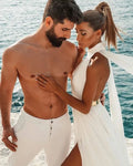 Wedding Dress Simple Beach Sexy Backless A Line Ivory White Chiffon Halter Neck Wedding Gowns Long Dress Formal Robe Party