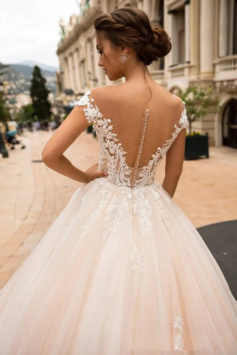 Sexy Backless Off Shoulder Wedding Dress Lace Appliqued A Line Country Bridal Gowns Boho Wedding Dress Plus Size suknia slubna