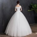 Off The Shoulder Wedding Dress light Appliques Pearls Lace Fashion Wholesale Simple Bride Dress Vestidos De Novia
