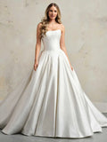 Stunning Wedding Dress Bow Court Train Dress Mermaid Modern Satin Vestido De Novia Satin Princess Gown