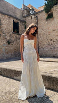 Dreamy A-line Weeding Dress Simple Sleeveless Bride Robe Elegant Appliques Floor-length Bridal Dresses Vestidos De Novia