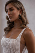 Lace Spaghetti Strap Mermaid Wedding Dresses Square Collar Beading Backless Court Train Bridal Gowns Boho Custom Made