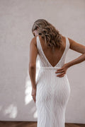 Lace Spaghetti Strap Mermaid Wedding Dresses Square Collar Beading Backless Court Train Bridal Gowns Boho Custom Made