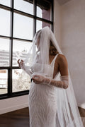 Lace Spaghetti Strap Mermaid Wedding Dresses Square Collar Beading Backless Court Train Bridal Gowns Boho Custom Made