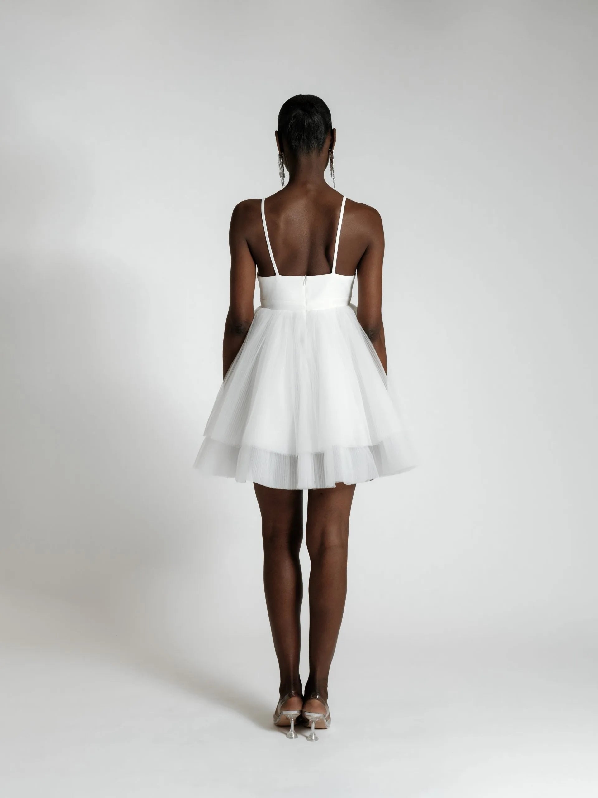 Short White Modern Wedding Dress Bow Satin Court Train Sleeves Vestido De Novia Gown Satin Princess Bridal Mermaid