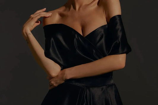 Black Satin Midi Dress Vestido De Novia Satin Mermaid Princess Bridal Gown Bow Simple Court Train Wedding Dress