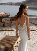 Elegant Mermaid Wedding Dress Lace Open Back Sweetheart Spaghetti Straps Bridal Gown Sweep Train Vestidos De Novia