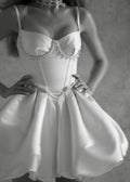 Love Mini Princess Stain Sweetheart Wedding Dress Exquisite Short Above Knee A-Line Spaghetti Straps Flower bud Bridal Gown
