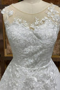 Elegant Wedding Dresses Simple Off Shoulder Sleeveless Fluffy Princess Style Romantic Lace Applique Bridal Gown Custom Made