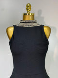 Celebirty Elegant Evening Party Vestido Women's Diamonds Beading Sleeveless Sexy Backless Bandage Dress Wedding Guest Prom Gown