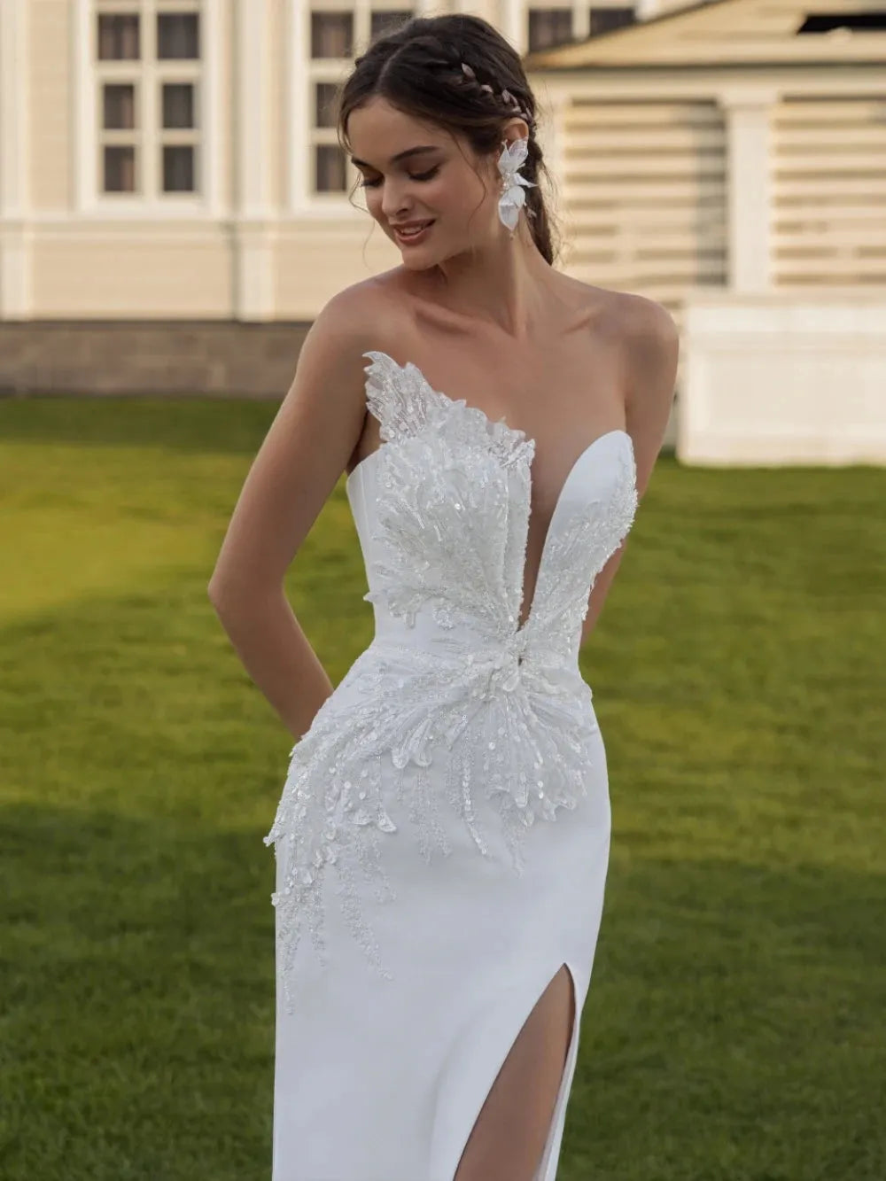 Sexy Sleeveless Backless Wedding Dress Sparkly Sequins Appliques Bride Robe Elegant Long Bridal Gown Robe De Mariée